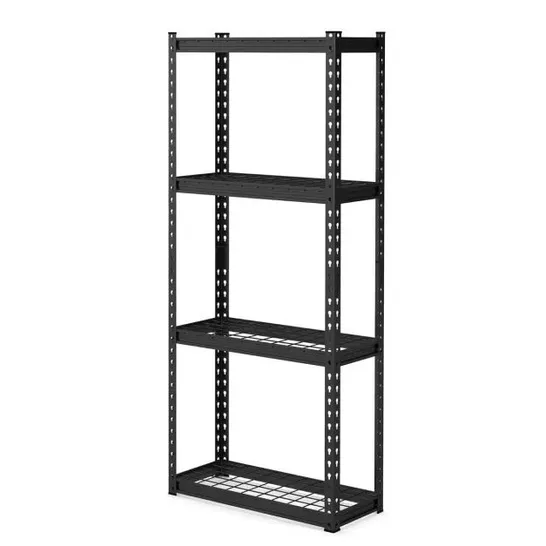 BOXED COSTWAY 4-TIER GARAGE METAL STORAGE SHELVES UTILITY STORAGE RACK ORGANIZER - BLACK