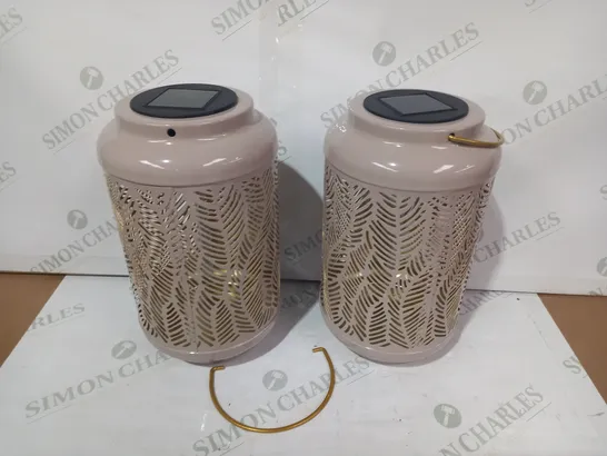 GARDEN REFLECTIONS SET OF 2 PATTERNED SOLAR LANTERNS