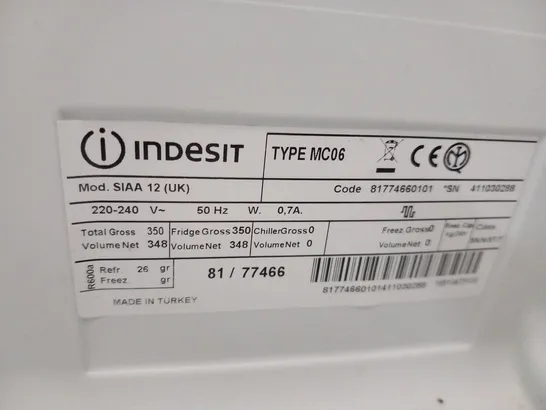 INDESIT FREESTANDING FRIDGE: WHITE COLOUR - SIAA 12 (UK)