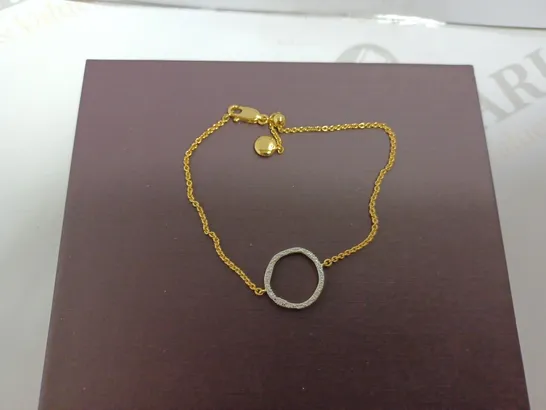 MONICA VINADER GOLD EFFECT BRACELET WITH SILVER CIRCLE DETAIL