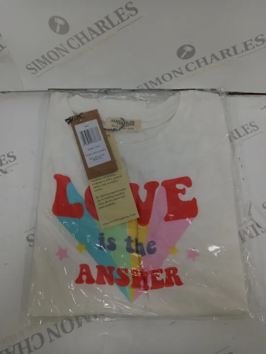 SUGARHILL LOVE IS THE ANSWER MAGGIE T-SHIRT IN OFF WHITE - 16