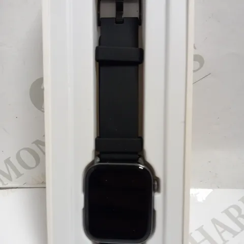 BOXED SMART WATCH FITNESS TRACKER WITH BLACK RUBBER STRAP