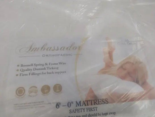 BAGGED AMBASSADOR ORTHOPEDIC 6' SUPER KINGSIZE MATTRESS 