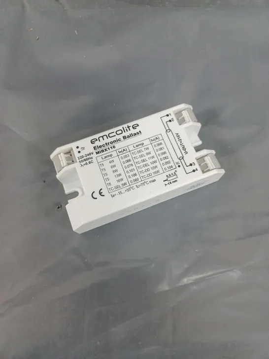 APPROXIMATELY 80 EMCOLITE MIBX116 ELECTRONIC BALLASTS