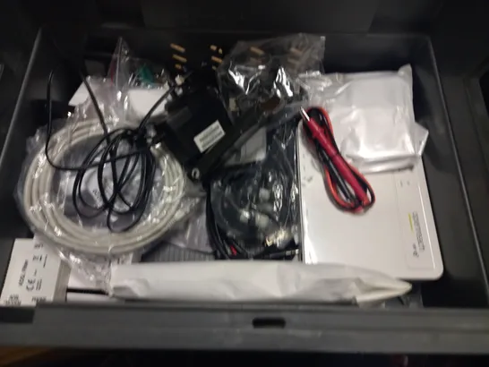 CRATE OF ASSORTED TECH ITEMS TO INCLUDE TARGUS USB-C TRAVEL DOCK, VARIOUS REMOTES AND SONOS OPTICAL ADAPTER