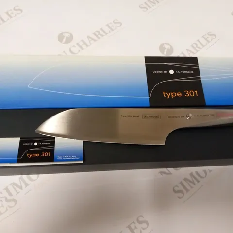 BRAND NEW BOXED CHROMA 7.25" PROFESSIONAL SANTOKU KNIFE - ALL METAL P02 TYPE 301 WITH GIFT BOX - DESIGNED BY F.A PORSCHE