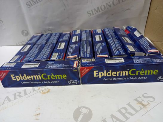 LOT OF APPROX 12 X 30G EPIDERM TRIPLE ACTION CREAM