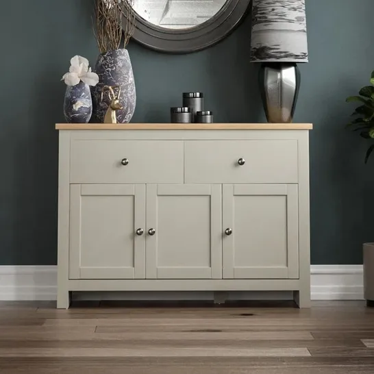 BOXED MANUS 117CM WIDE 2 DRAWER SIDEBOARD GREY