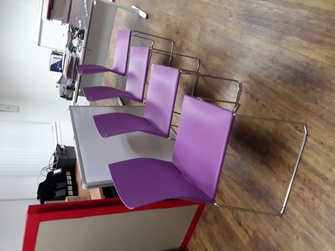 SET OF FOUR PURPLE CHAIRS 