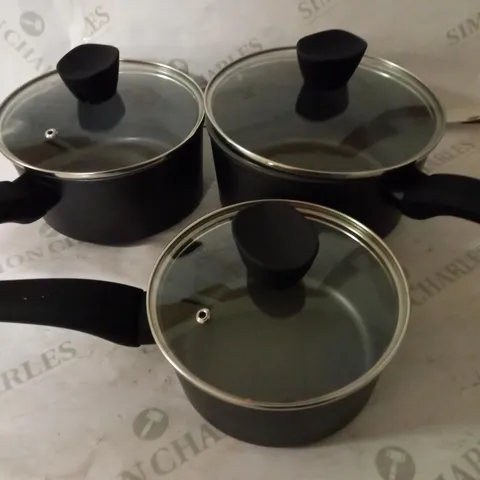 RUSSELL HOBBS PEARLISED 3 PIECE PAN SET 