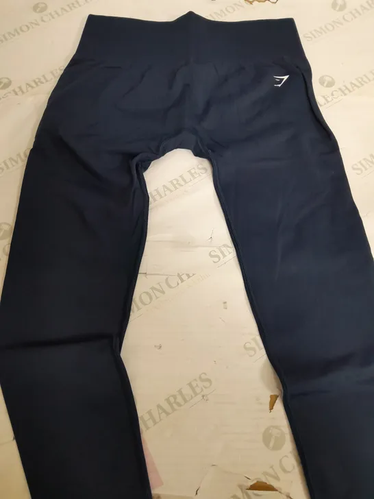 GYMSHARK NAVY STRECH LEGGING - LARGE