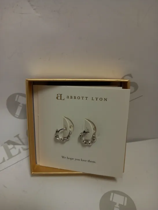 ABBOTT LYON TWISTED HUGGIE HOOP SILVER EARRINGS