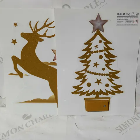 CHRISTMAS EXPRESS PRELIT GLITTER WINDOW STICKERS