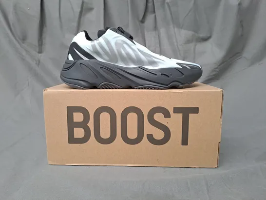 BOXED PAIR OF ADIDAS 700 MNVN SHOES IN ICE BLUE UK SIZE 6