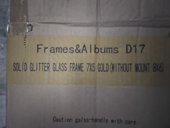 PALLET OF APPROXIMATELY 80 CASES EACH CONTAINING 6 SOLID GLITTER GLASS FRAMES 7" × 5"