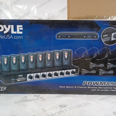 BOXED PYLE PDWM8900 RACK MOUNT 8 CHANNEL WIRELESS MICROPHONE SYSTEM