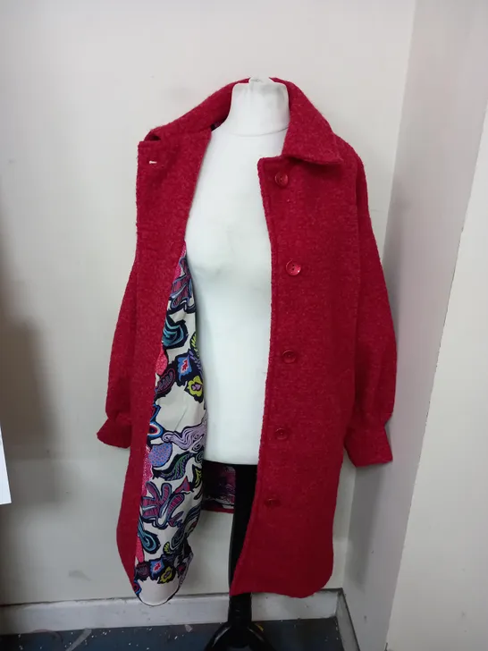 POM AMSTERDAM SCARLET RED COAT - SIZE UK 10