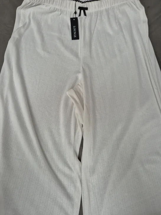 LOUNGE POINTELLE PAJAMA TROUSERS IN WHITE SIZE MEDIUM