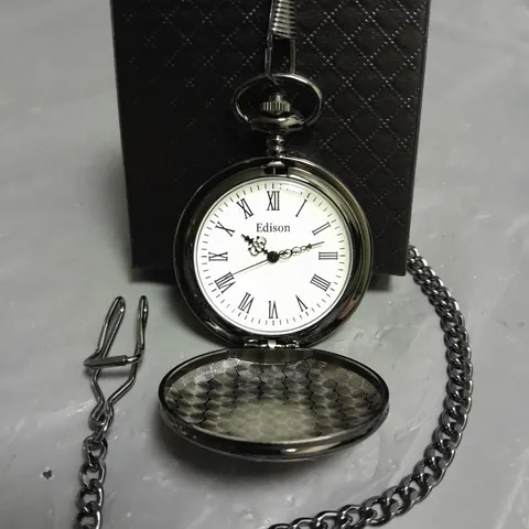 MENS EDISON POCKET WATCH WITH CHAIN – BRAND NEW IN BOX