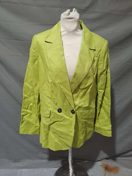 MINT VELVET GREEN LINEN BLAZER SIZE 12