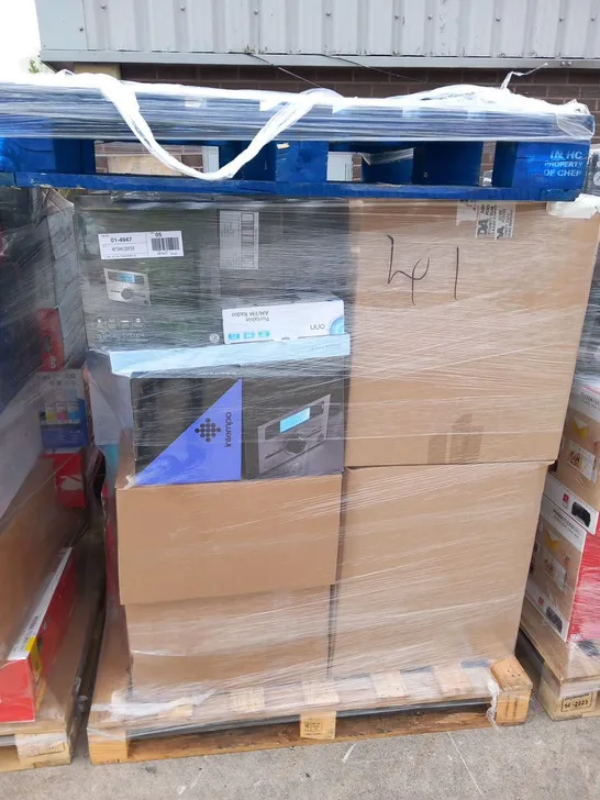 PALLET OF ASSORTED ELECTRICALS TO INCLUDE; BLUETOOTH PARTY SPEAKER, INTEMPO KARAOKE PARTY SPEAKER, ONN CD MICRO SYSTEM AND CANON PRINTER