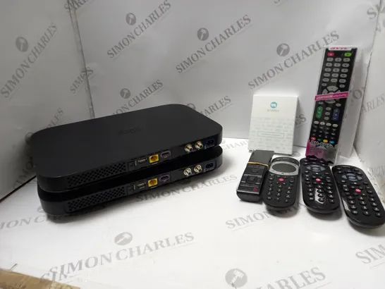 BOX OF REMOTES AND SKY BOX'S ETC