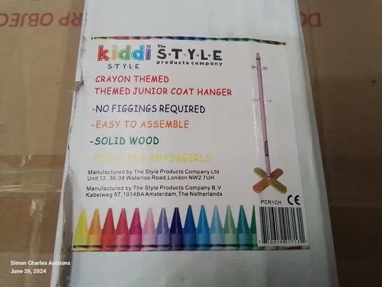 BOXED CRAYON THEMED JUNIOR COAT HANGER