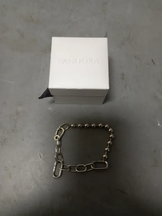 BOXED PANDORA BRACELET HALF CHAIN & BEAD 