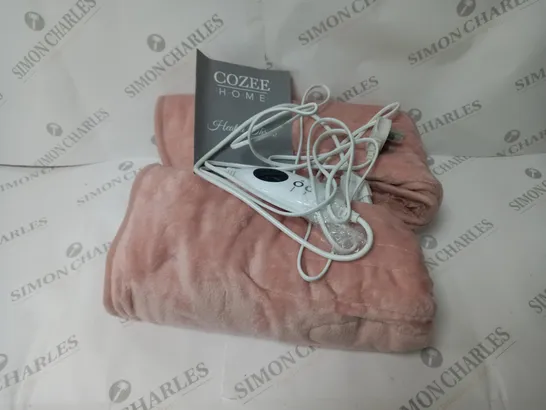 BOXED COZEE HOME HEATED BLANKET IN PINK