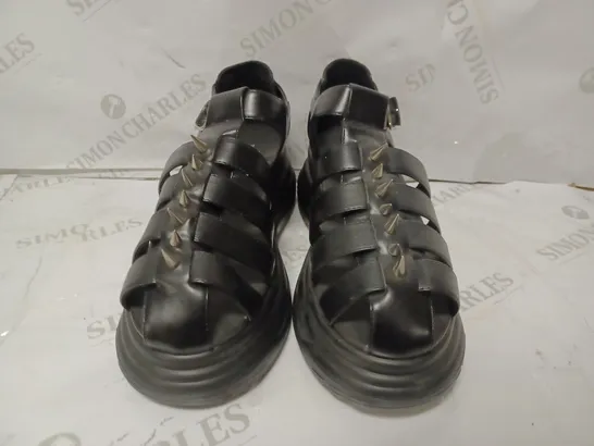 PAIR OF KOI DESIGNER VEGAN ENCLAVE MEN'S BLACK SPIKED CHUNKY SANDALS - SIZE 6