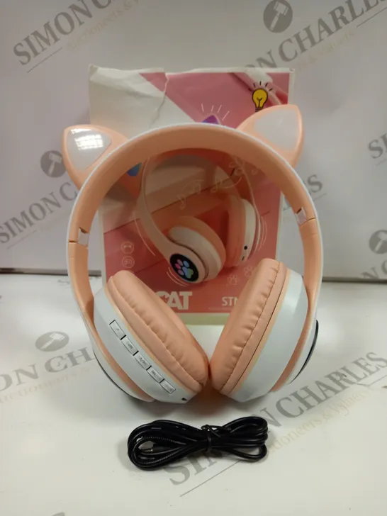 BOXED CAT WIRELESS HEADSET, PINK STN-28