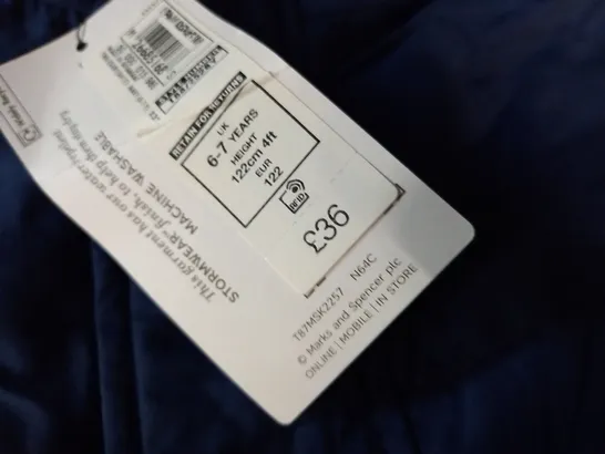 M&S BLUE KIDS COAT - 6/7 YRS