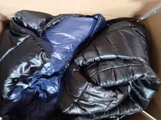 BOX OF APPROXIMATELY 5 ASSORTED CENTIGRADE PUFFER COATS IN VARIOUS COLOURS AND SIZES