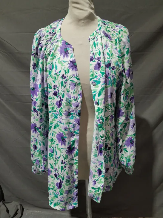 RUTH LANGSFORD SHIRT IN LILAC FLORAL SIZE 18