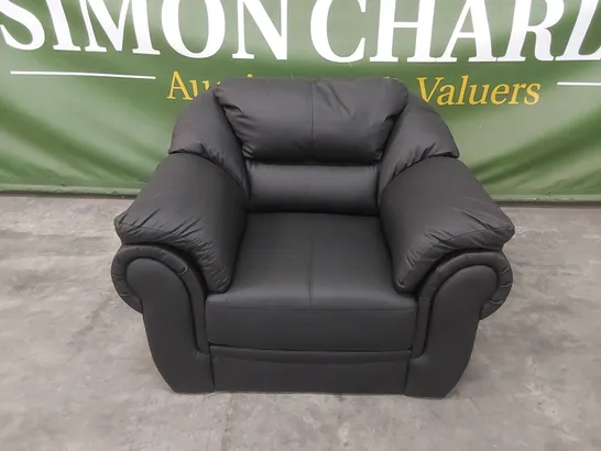 DESIGNER BLACK LEATHER ARMCHAIR 