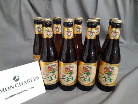 LOT OF 9 33CL BOTTLES OF BRUGSE ZOT BELGIAN BEER