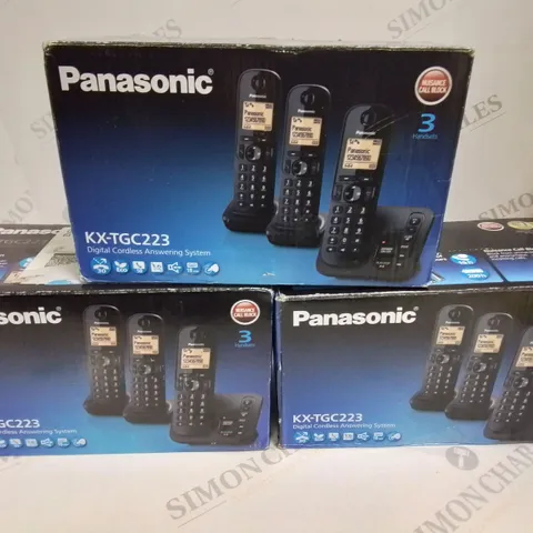 LOT OF 3 PANASONIC KX-TGC223 3-HANDSET DIGITAL CORDLESS ANSWERING SYSTEM PHONES