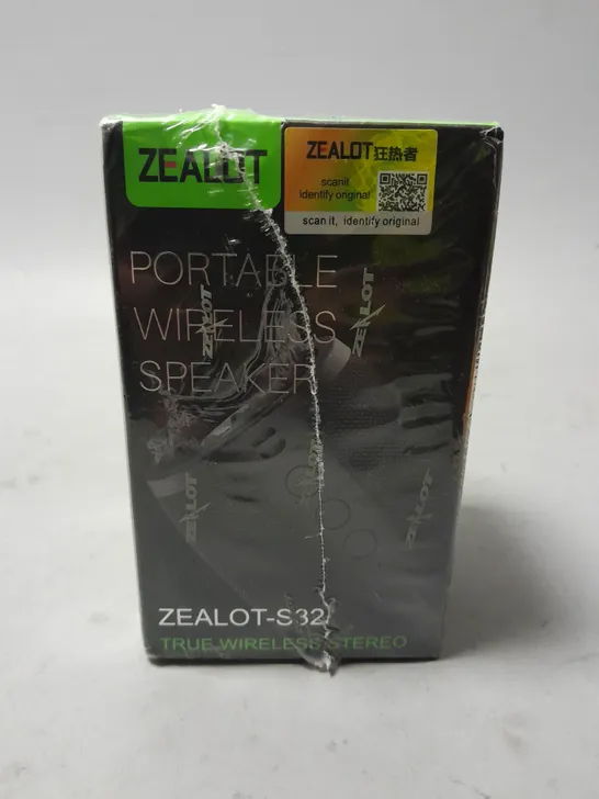 SEALED ZEALOT PORTABLE WIRELESS SPEAKER - S32