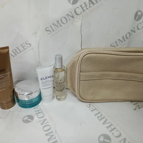 ELEMIS SET WITH BAG TO INCLUDE BODY CREAM, CLEANSER, VANILLA MIST, PRO-COLLAGEN