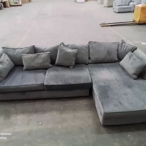 QUALITY VELVET UPHOLSTERED GREAT CORNER SOFA 