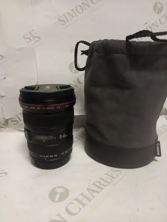 CANON EF 17-40 MM F/4.0 L USM ULTRA-WIDE ANGLE ZOOM LENS WITH CARRY POUCH