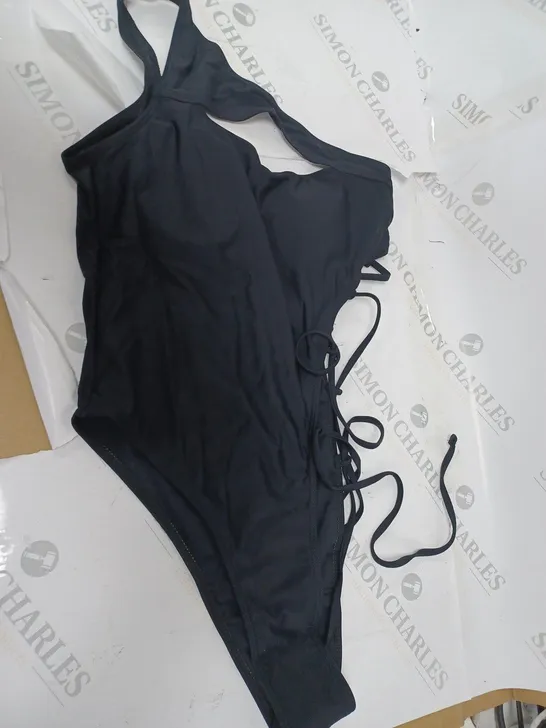 BLACK SWIMMING COSTUME ONE STRAP