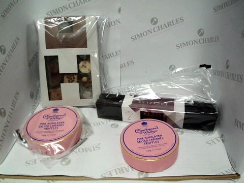 SET OF 3 ASSORTED CHOCOLATE SETS INCLUDING CHARBONNEL & WALKER PINK HIMALAYAN SALTED CARAMEL TRUFFLES X2, KEATS LONDON LUXURY 7 TRUFFLES AND HOTEL CHOCOLAT THE GIN COLLECTION   RRP &pound;74.96