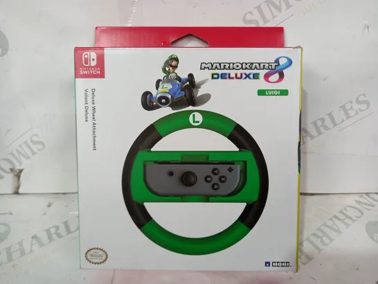 BOXED NINTENDO SWITCH MARIOKART DELUXE WHEEL ATTATCHMENT - LUIGI