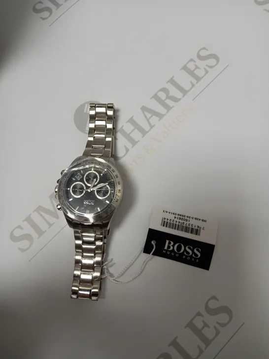 HUGO BOSS NOVIA BLACK CHRONOGRAPH DIAL STAINLESS STEEL WRIST WATCH RRP £269