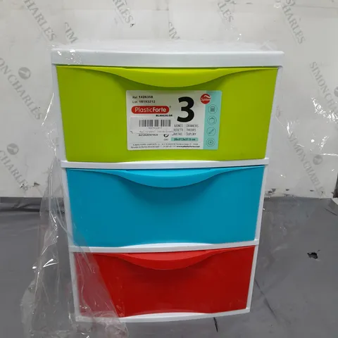 PLASTIC STORAGE CABINET 3 DRAWER 