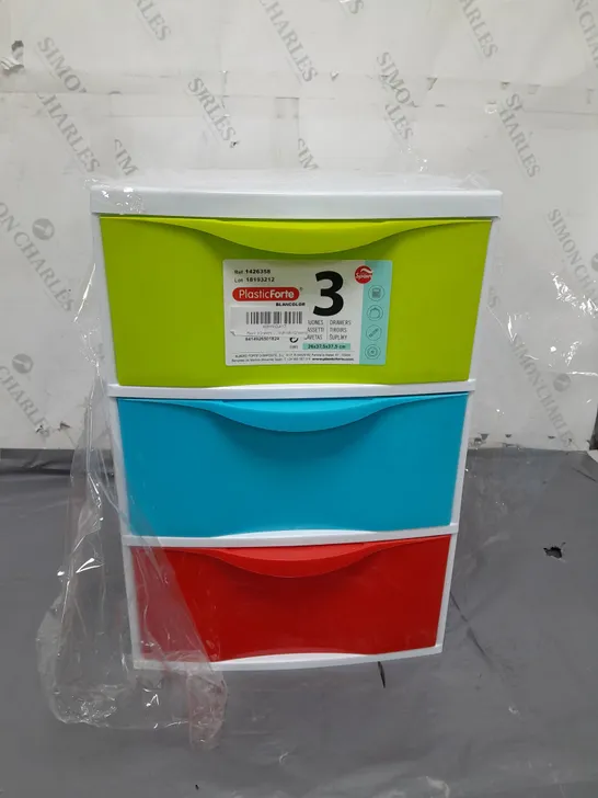 PLASTIC STORAGE CABINET 3 DRAWER 