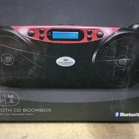 BLUETOOTH CD BOOMBOX BLACK/RED