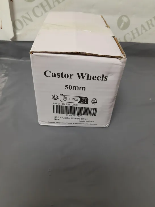 BOXED 1 PAIR OF CASTOR WHEELS 50MM