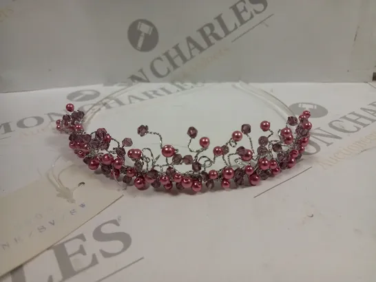 PINK PEARL WIRE TIARA HAIR ACCESSORY 